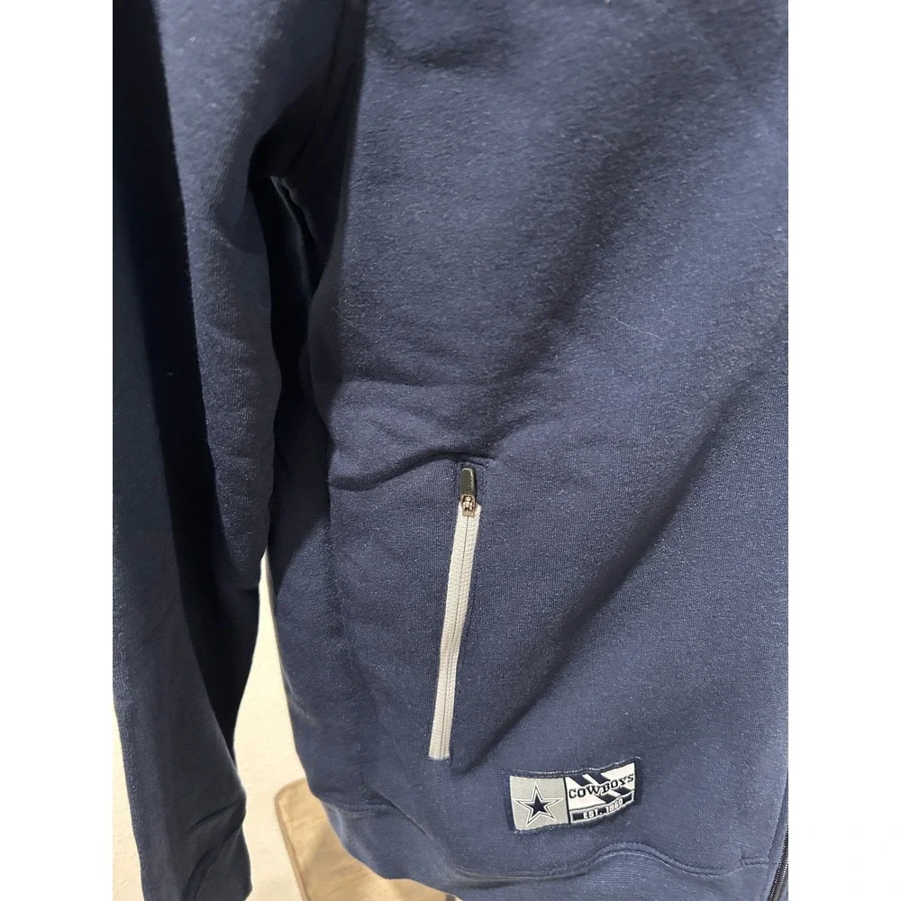 NFL Ultra Game Dallas Cowboys Mens Navy Blue Full Zip Hoodie Sweatshirt NEW - Picture 9 of 13